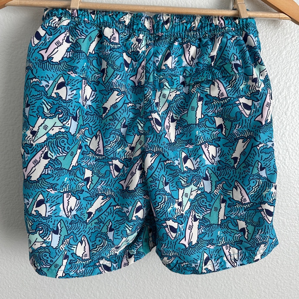 Cat & Jack Teal Shark Swim Shorts - Picture 4 of 5